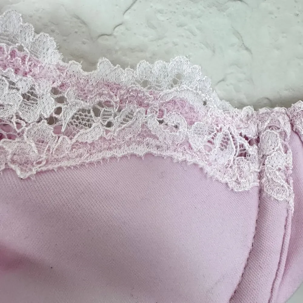 Skims Womens Fits Everybody Lace Unlined Demi Bra Sz 36B Cherry Blossom Pink - Picture 3 of 6